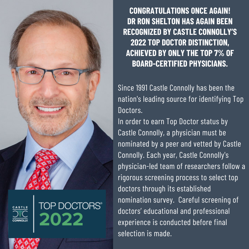 Dr Ron Shelton Castle Connolly’s 2022 Top Doctor